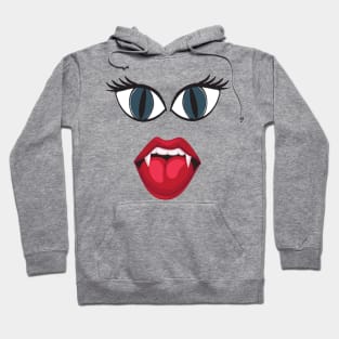 Sassy Vampire Halloween Monster Face Twelve With Fangs Costume Tee Hoodie